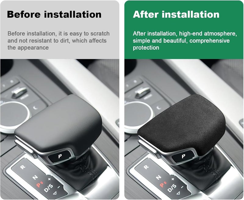 FDAIUN alcantarn Style Car Center Gear Shift Head Cover Trim for Audi A4 S4 A5 S5 2017-2022 Q5 SQ5 2018-2022 RS5 2019-2022 Q7 2016-2022 Auto Accessories (Black) - Image 4