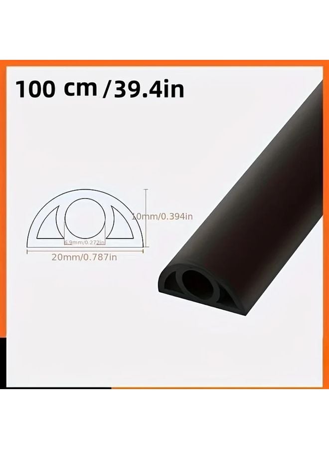 أنبوب كابل TPE أسود مقاوم للحريق بطول 1 متر مقاس 20 مم × 10 مم - Image 1