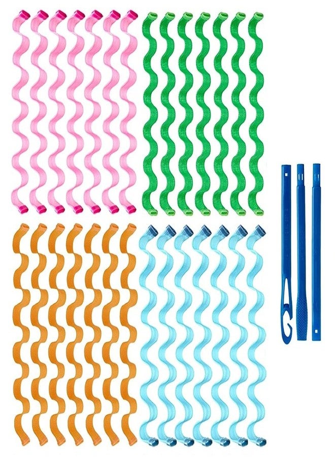 Ash & Roh® Hair Curlers Styling Kit No Heat Hair Curls Hair Curlers Wave Style Hair Rollers Spiral Curls with Styling Hooks (Pack of 7, WAVING) - Image 1