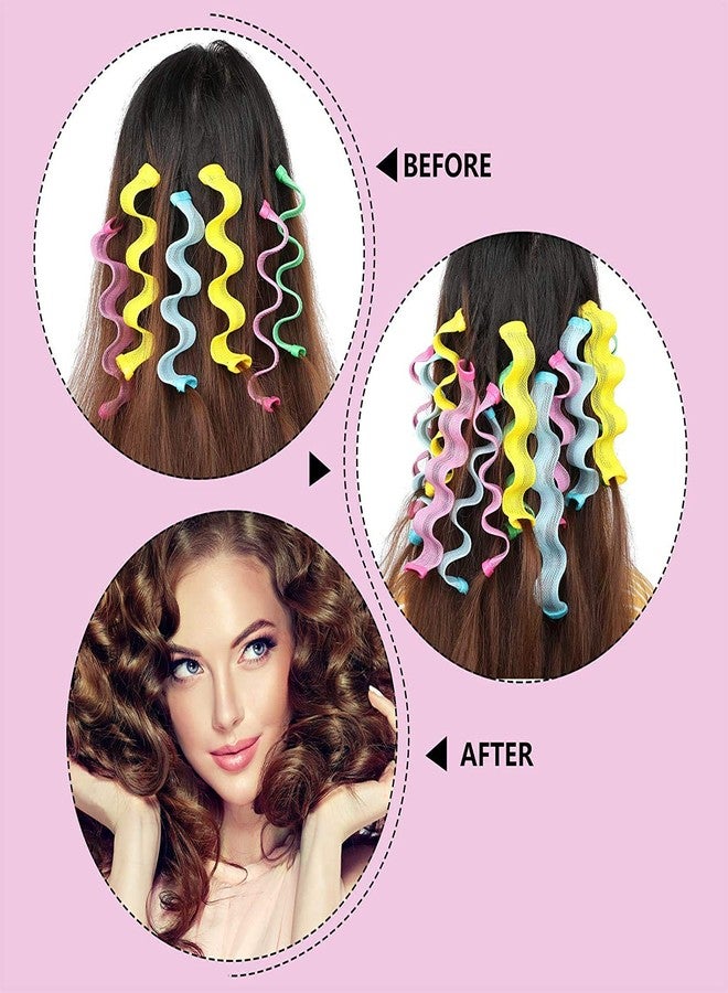 Ash & Roh® Hair Curlers Styling Kit No Heat Hair Curls Hair Curlers Wave Style Hair Rollers Spiral Curls with Styling Hooks (Pack of 7, WAVING) - Image 4
