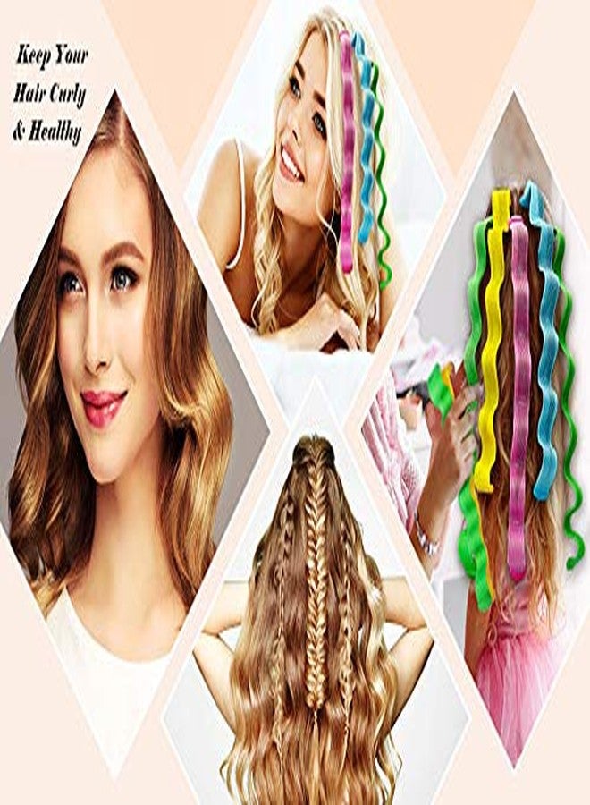Ash & Roh® Hair Curlers Styling Kit No Heat Hair Curls Hair Curlers Wave Style Hair Rollers Spiral Curls with Styling Hooks (Pack of 7, WAVING) - Image 3
