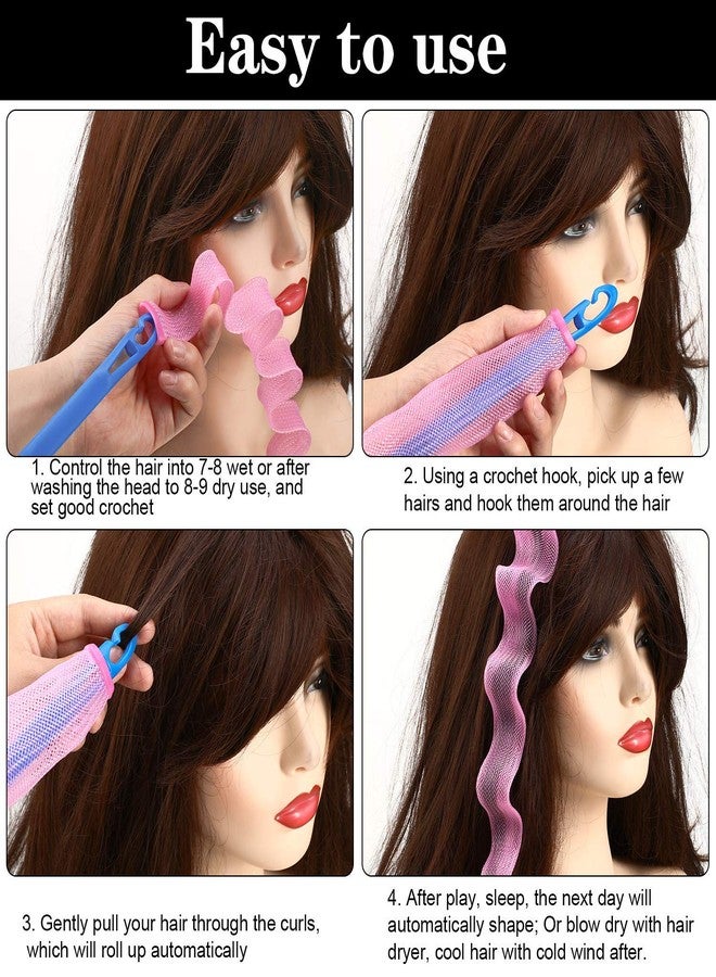 Ash & Roh® Hair Curlers Styling Kit No Heat Hair Curls Hair Curlers Wave Style Hair Rollers Spiral Curls with Styling Hooks (Pack of 7, WAVING) - Image 2