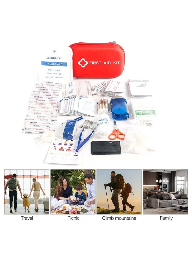 SYOSI First Aid Kit Medicine Rescue Bag Medical Kit Survival Emergency Bag Compact First Aid Kit Small Medical Emergency Survival Kit with Storage Bag for Home Boat Travel Family Car Office 177Pcs - Image 2