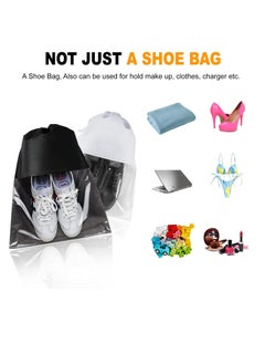 Excefore Shoe Bags for Travel, Drawstring Non-Woven Shoe Storage Bags, Large Household Portable Shoes Organizers, Dustproof & Waterproof Sports Shoe Bags for Men Women (6PCS, White & Black)  - Image 5