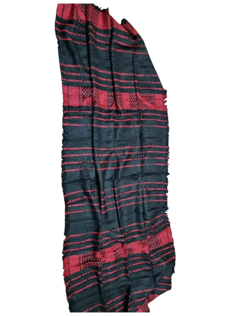 شاهين وشاح شتوي للرجال والنساء أحمر/أسود - Image 2