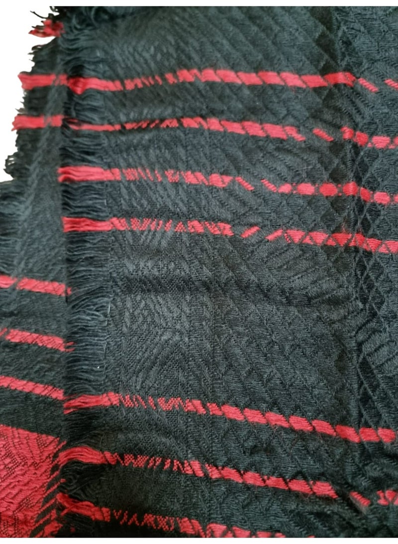 شاهين وشاح شتوي للرجال والنساء أحمر/أسود - Image 3