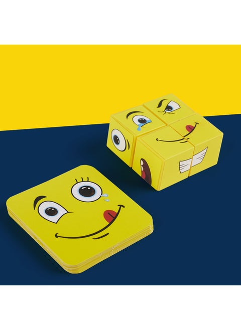 Versatile Emoji Puzzle Cube Toy for KidsSmall 2cm face-changing Rubik's Cube [Bagged Yellow] Face-changing Rubik's Cube 16 cards +4 Rubik's Cube Small 2cm face-changing Rubik's Cube [Bagged Yellow] Face-changing Rubik's Cube 16 cards +4 Rubik's Cube