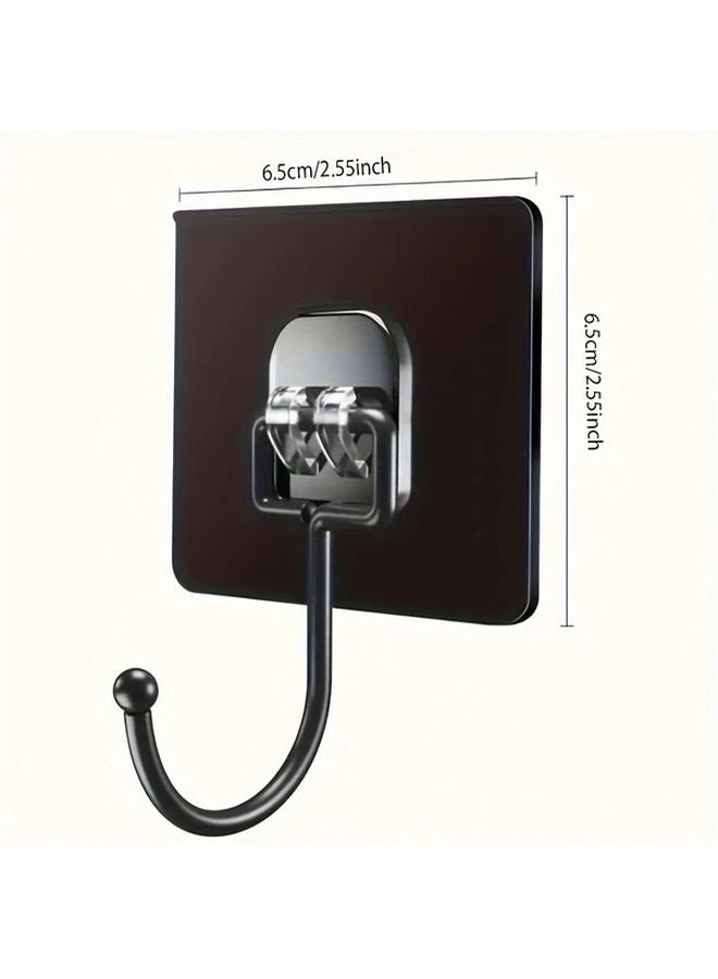 5 خطافات حائط لاصقة متينة خالية من المسامير قابلة لإعادة الاستخدام لتعليق المعاطف والمناشف - Image 3