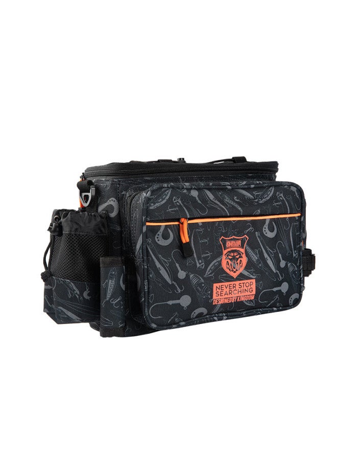King Lure Kingdom Fishing Waist Bag Multi-functional Crossbody Single Shoulder Bag Fishing Backpack Wear-resistant Fishing Gear Bag Black - Image 4