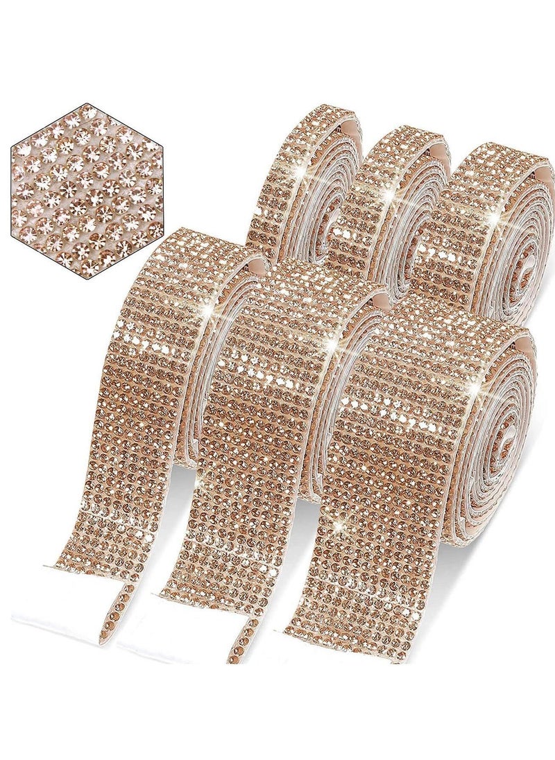 Generic - Self-Adhesive Champagne color Crystal Rhinestone  Ribbon for Embellishments and Decoration 1 Piece Length 92 cm Width 1 cm - Image 1
