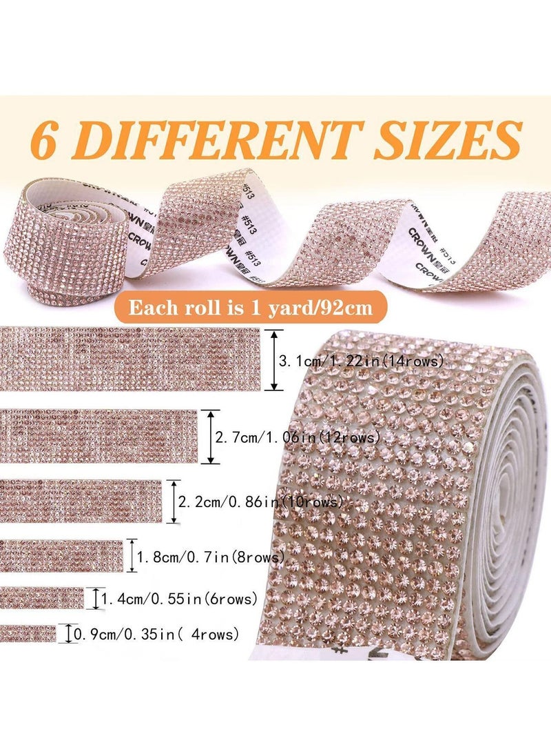 Generic - Self-Adhesive Champagne color Crystal Rhinestone  Ribbon for Embellishments and Decoration 1 Piece Length 92 cm Width 1 cm - Image 1