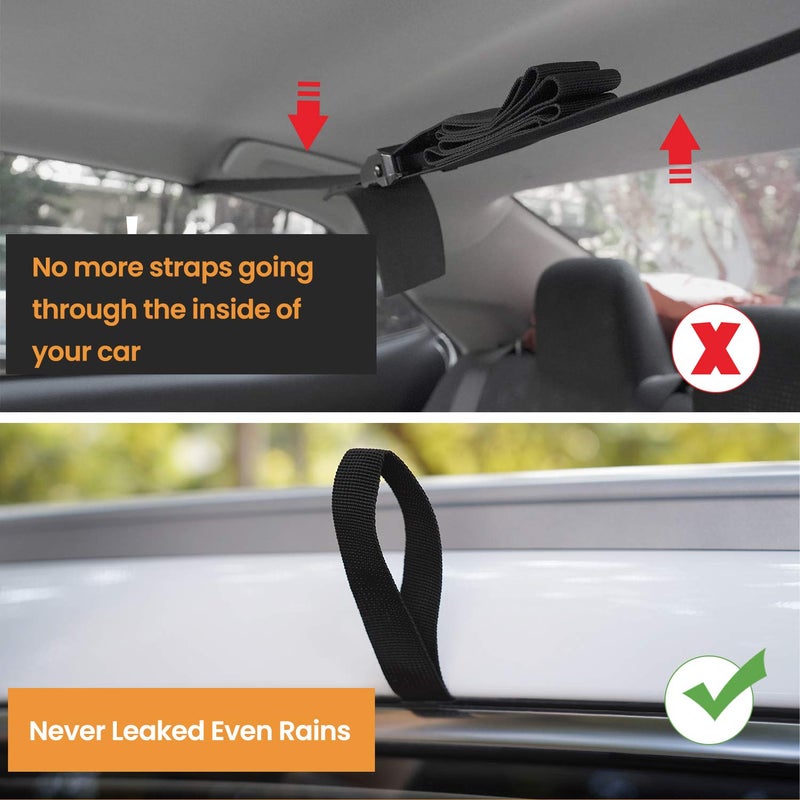 HEYTRIP 6 Pack Cargo Tie-Down Door Hook Straps for Any Car Top Luggage,Compatible with Most Cars - Image 2