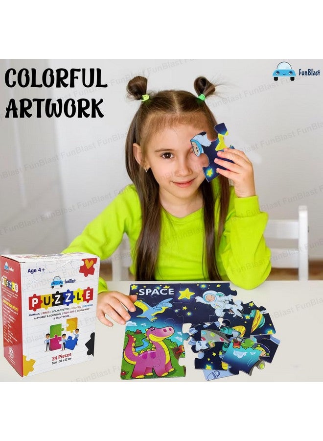 فنبلاست أحجية الصور المقطوعة من فن بلاست، بتصميم ديناصور فضائي، للأطفال - 24 قطعة أحجية صور مقطوعة، مناسبة للأولاد والبنات (متعددة الألوان) - Image 4