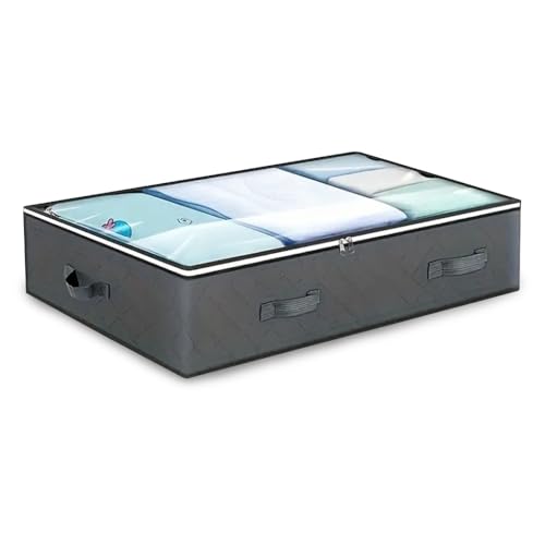 karomouj Under Bed Storage - Durable Fabric Storage Box with Clear Window & Reinforced Handles, Foldable Clothes Bag for Comforters Blankets Bedding (Large (Pack of 1), 1, count) - Image 1