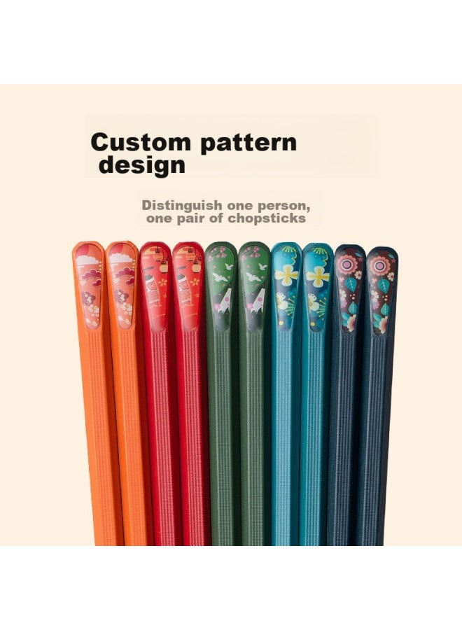 SUPOR Supor Chopsticks, Alloy Chopsticks, Non-slip, Anti-mold, Heat-resistant, Household Chopsticks, Color-coded Stickers, 5 Pairs, Tk2059e  - Image 2