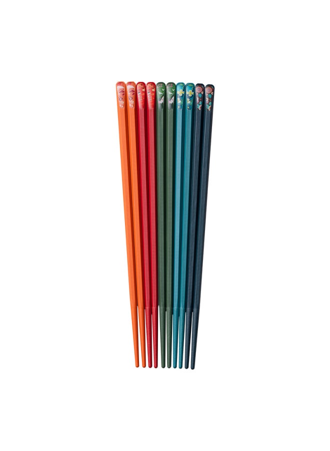 SUPOR Supor Chopsticks, Alloy Chopsticks, Non-slip, Anti-mold, Heat-resistant, Household Chopsticks, Color-coded Stickers, 5 Pairs, Tk2059e  - Image 5