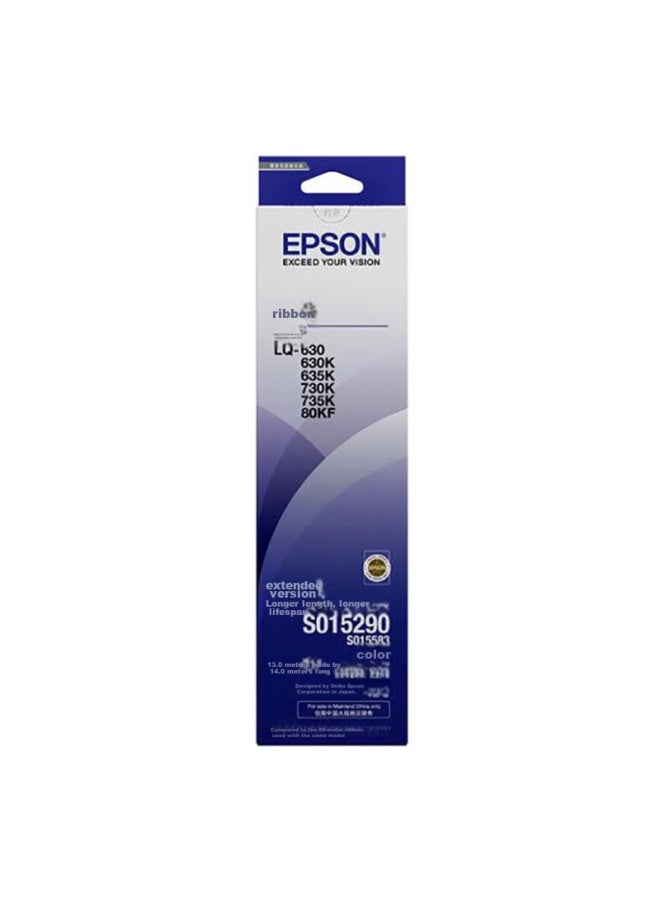 إبسون Epson C13s015583/s015290 خرطوشة شريط أصلية (مع قلب الشريط) (لـ Lq-610k/615k/630k/635k/730k/735k/80kf/80kfii) عبوة - Image 1