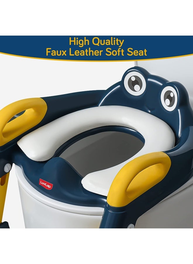 Luvlap Trainer Potty Seat With Ladder, Potty Seat Cum Toilet Seat, Fits All Standard Size Toilets For 1 + Year Child, Suitable For Potty Training Of Boys & Girls (Yellow & Blue) - Image 3