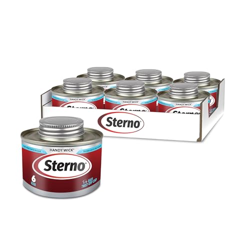 Sterno Fuel Cans - 6-Hour Burn, (6-Pack) Chafing Dish Fuel Can Burners for Food Warmer, Resealable Twist Chafer Fuel Canned Heat, Handy Wick - Image 1