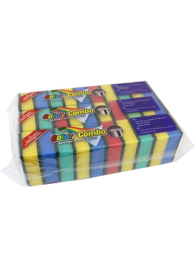 Super Spongex Sponge Scourer Pack of 20 pcs  Rainbow Dish Washing Foam Sponge for Kitchen and Bathroom.  - Image 3