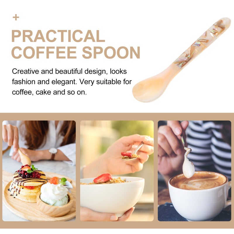 Natural Seashell Spoon Multipurpose Kitchen Flatware For Iced Tea And Caviar Serving Random Color - Image 4
