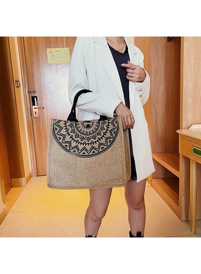 1PC Canvas Handbags For Women  Tote Beach Bags Reusable Shopping Bags  - Image 1