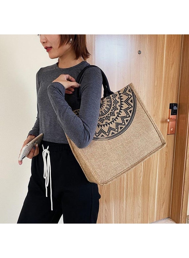 1PC Canvas Handbags For Women  Tote Beach Bags Reusable Shopping Bags  - Image 2
