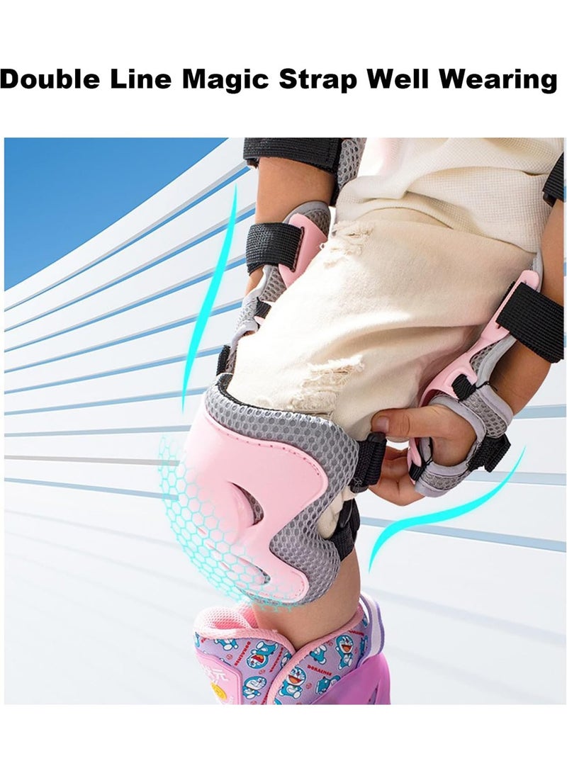 Adjustable Kids Bike Helmet for 3-8 Years Skateboard Helmet with Knee Elbow Pads and Wrist Guard for Roller Skates Cycling - Image 4