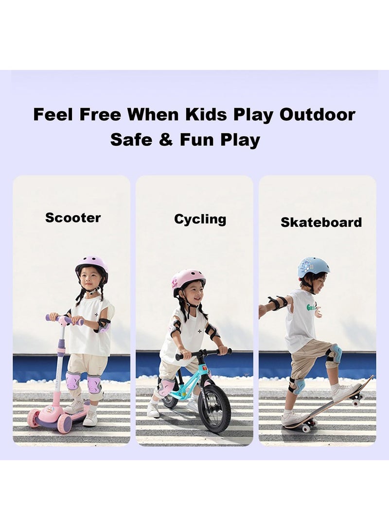 Adjustable Kids Bike Helmet for 3-8 Years Skateboard Helmet with Knee Elbow Pads and Wrist Guard for Roller Skates Cycling - Image 5