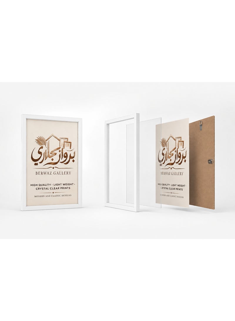 Berwaz Gallery Premium Acrylic Wall Photo Frame - White - Image 1