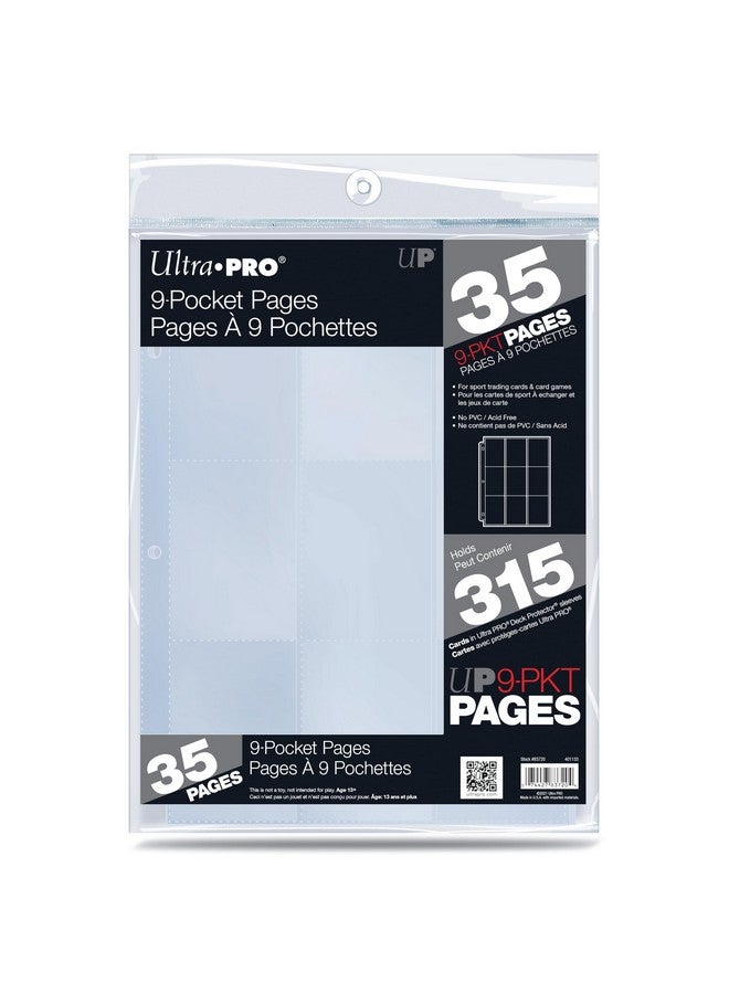 Ultra Pro ألترا برو - صفحة بطاقات 9 جيوب، 35 صفحة من أكمام البطاقات لمجلد بطاقات التداول، مجلد بطاقات البيسبول، أكمام بطاقات البوكيمون وأكمام بطاقات البيسبول، شفاف، 83720