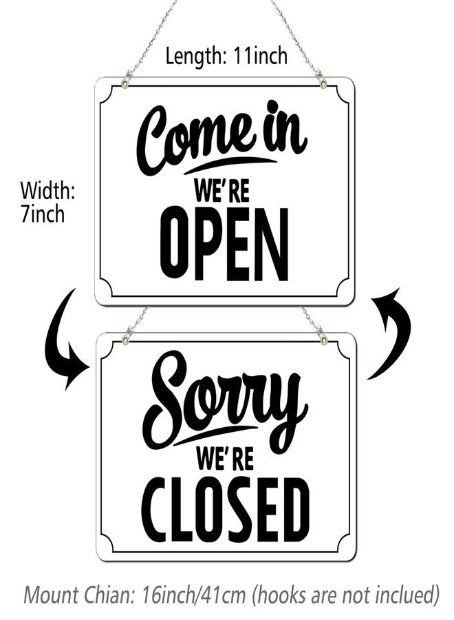 SnailGo Open Closed Signs Business Hours Sign Set for Window Door Open Signs for Business Hour Closed Open Flip Sign Store Resturant Bar White - Image 2