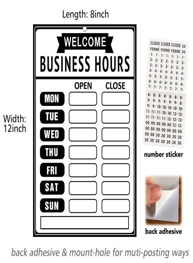 SnailGo Open Closed Signs Business Hours Sign Set for Window Door Open Signs for Business Hour Closed Open Flip Sign Store Resturant Bar White - Image 3