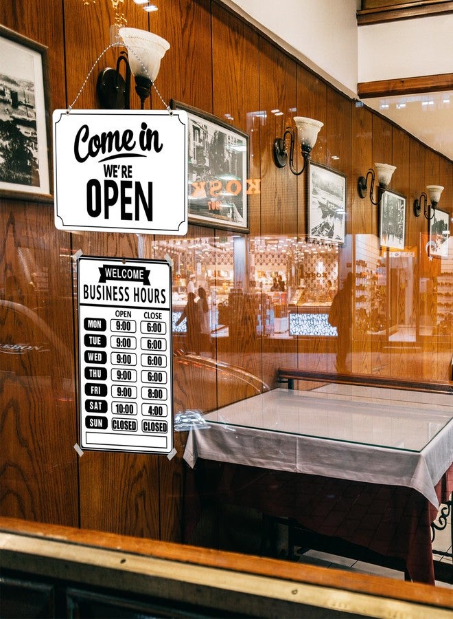 SnailGo Open Closed Signs Business Hours Sign Set for Window Door Open Signs for Business Hour Closed Open Flip Sign Store Resturant Bar White - Image 5