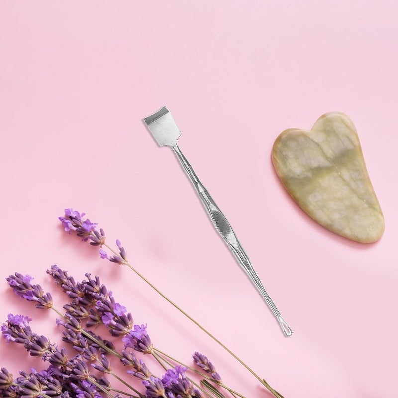Double-Head Stainless Steel Blackhead Pore Spatula, Small Manual Face Scraper for Nose and Chin, Sebum and Pimple Removal Tool for Women’s Deep Skin Cleansing - Image 2