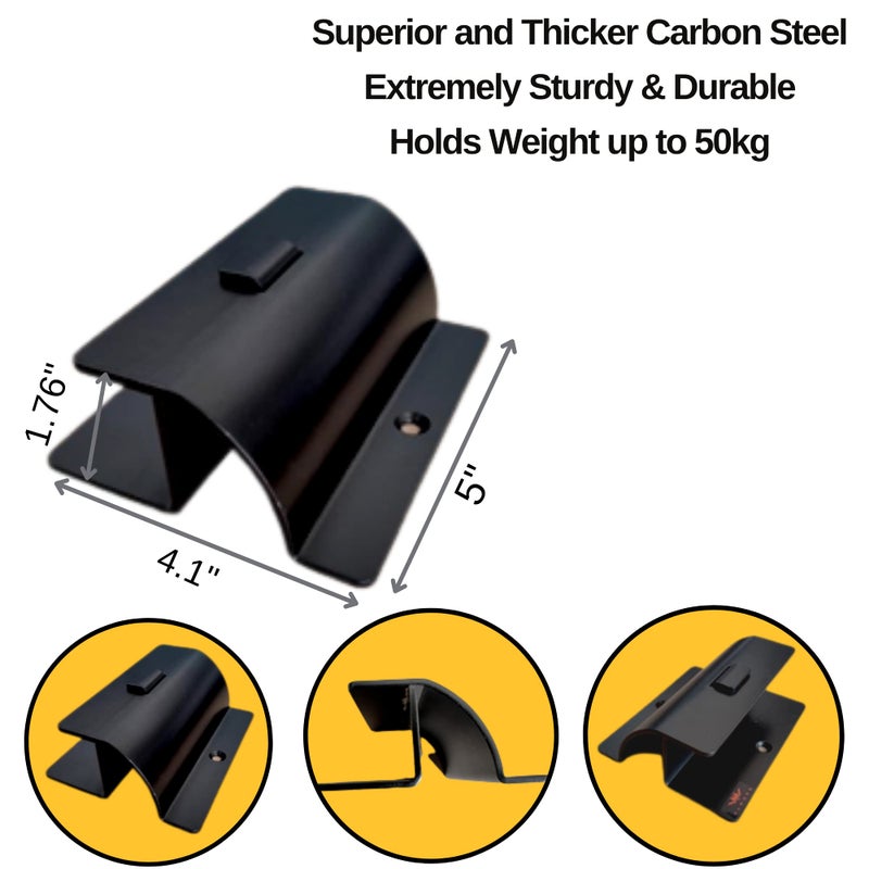 ALWORG Ladder Hook - Black Heavy Duty Ladder Brackets for Garage Wall - Utility Hook for Wall Mount Ladder Storage, Folding Chair - Tool Holder to Organize Garage and Shed - Image 5