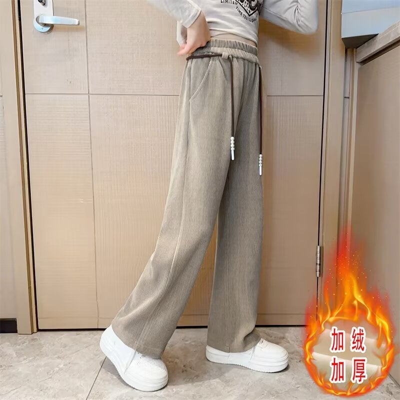Girls' Wide-Leg Pants For Spring & Fall Outer Wear 2023 New Style Girls' Pants For 12-15 Years Old Middle School Students' Version Girls' Pants - Image 4