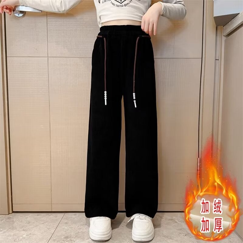 Girls' Wide-Leg Pants For Spring & Fall Outer Wear 2023 New Style Girls' Pants For 12-15 Years Old Middle School Students' Version Girls' Pants - Image 1