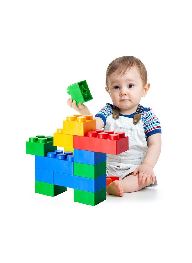 uniplay Plump Soft Building Blocks - 36-Piece Jumbo Stacking Multicolor Set For Early Cognitive Development And Creative Play - Ages 3 Months+  - Image 1