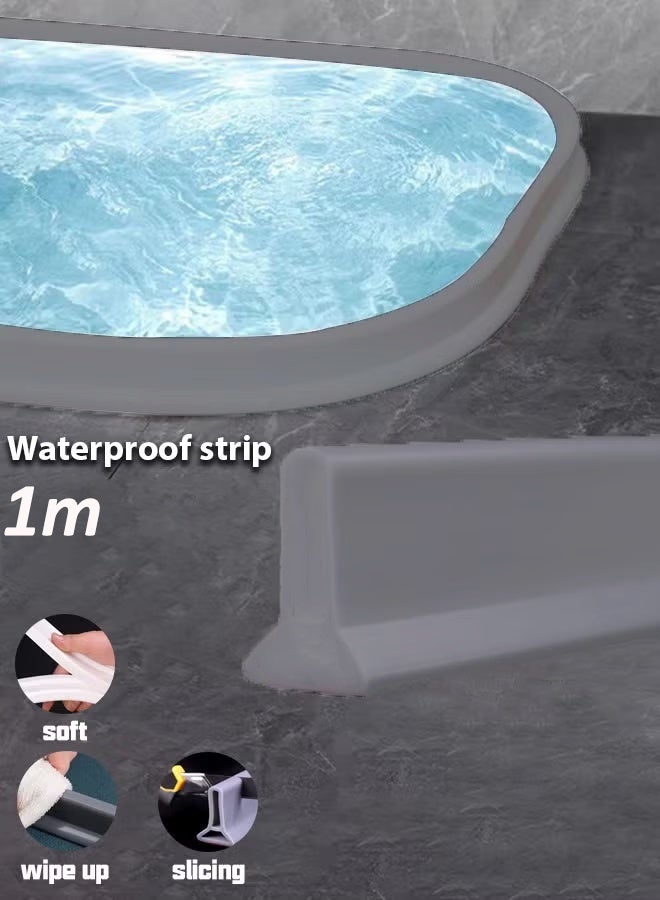 T-shaped bathroom retaining strips Silicone water barrier Waterproof shower strips Wet and dry separation Bendable - Image 1