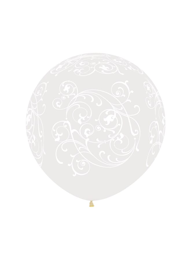 Party Time Clear12 Piece Crystal Clear Filigree Infinity Balloons Sempertex Crystal - Image 2