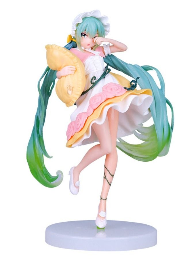 Generic - Hatsune Miku Action Figure, Sleeping Beauty Miku Figure Toy, Anime Realistic Statue Figure, Office Desktop Decoration Ornaments, Super Collectible Model Statue Anime Figure Toy 20CM - Image 1
