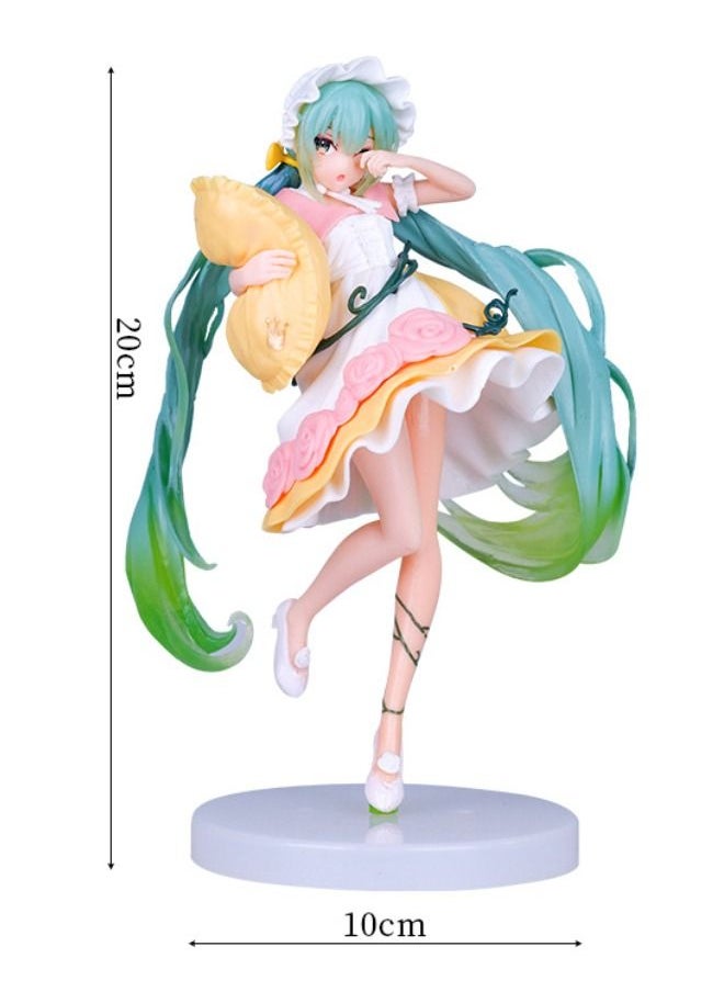 Generic - Hatsune Miku Action Figure, Sleeping Beauty Miku Figure Toy, Anime Realistic Statue Figure, Office Desktop Decoration Ornaments, Super Collectible Model Statue Anime Figure Toy 20CM - Image 1