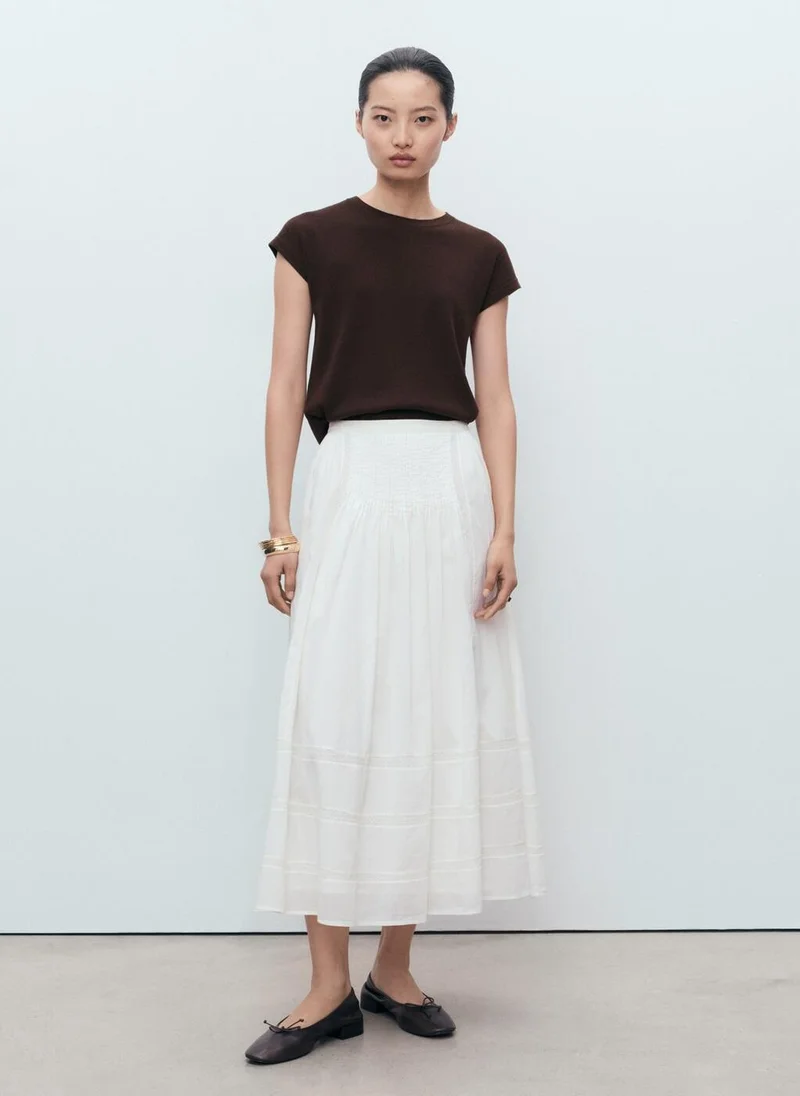 MANGO Short-sleeved knitted cotton sweater