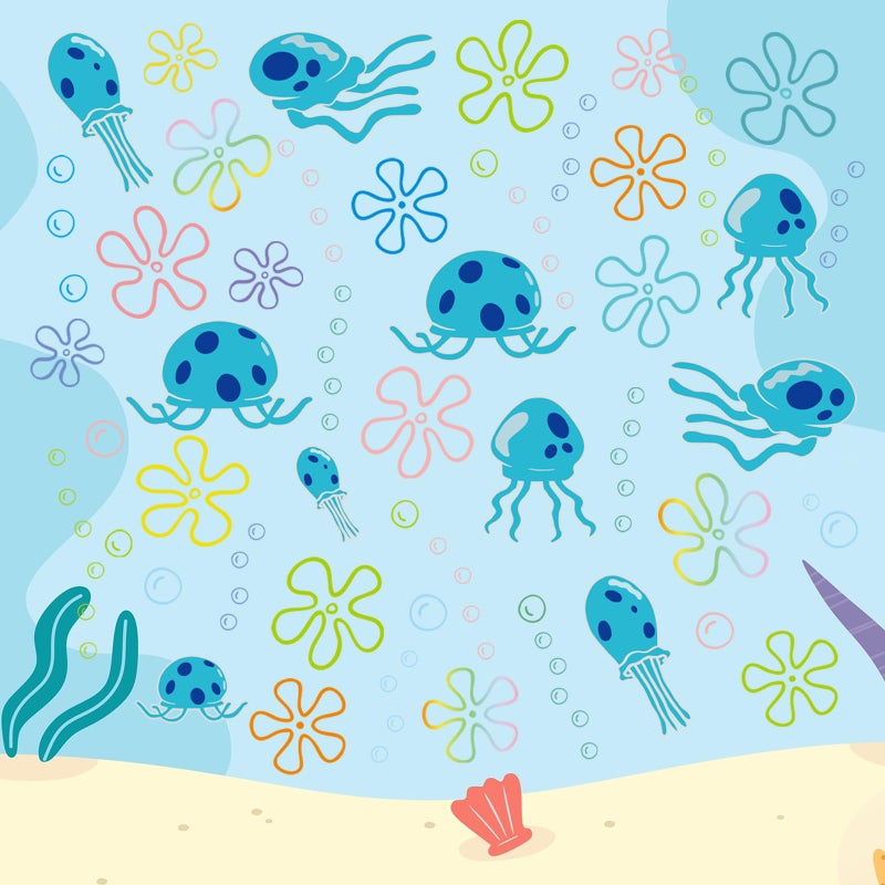 Rotumaty 117 PCS Jellyfish Bubbles Wall Stickers Under The Sea Birthday Party Decorations Ocean Wall Decals Summer Party Supplies Wall Decor for Bathroom Nursery Bedroom Home School Car - Image 2