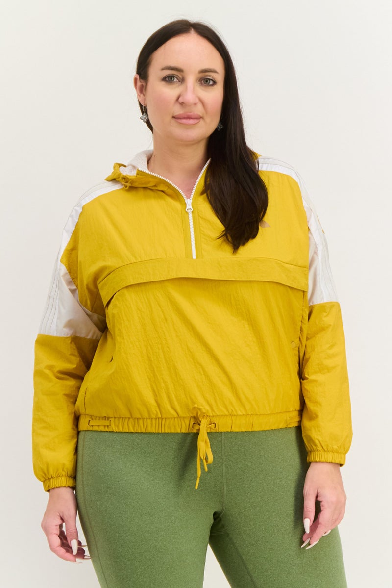 Adidas Women Sportswear Fit Long Sleeves Training Urban Anorak Jacket, Mustard - Image 1