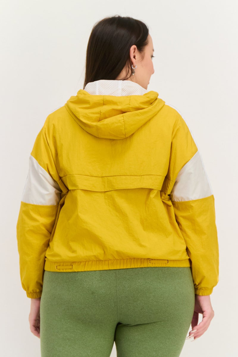 Adidas Women Sportswear Fit Long Sleeves Training Urban Anorak Jacket, Mustard - Image 2