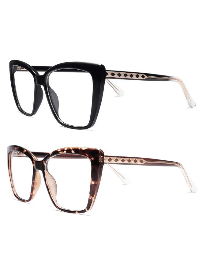 AMOMOMA Happy Watch Trendy TR90 Oversized Blue Light Reading Glasses Women,Stylish Square Cat Eye Glasses AM6031 - Image 3