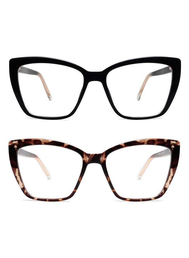 AMOMOMA Happy Watch Trendy TR90 Oversized Blue Light Reading Glasses Women,Stylish Square Cat Eye Glasses AM6031 - Image 4