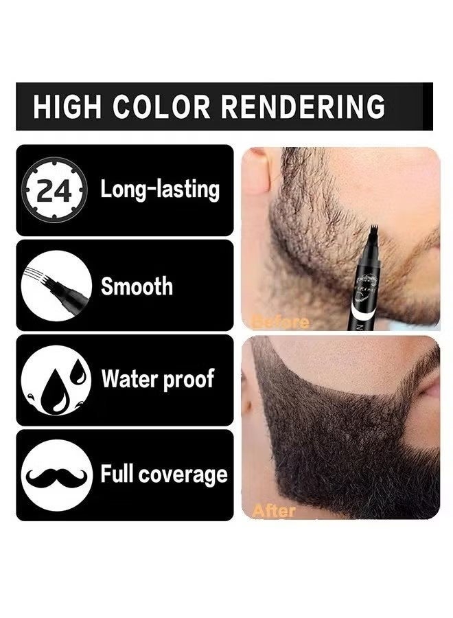 WiRinef Beard Pen-, Long Lasting Beard Filling Pen Kit with Brush and Beard Styling Comb Tool Creates Natural Looking Beard, Moustache and Eyebrows - Image 4